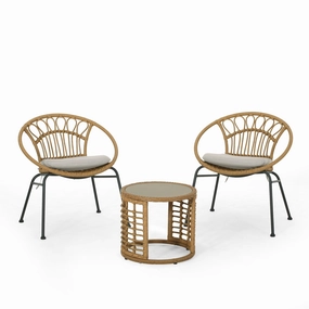 Outdoor 3 Piece Wicker Chat Set - NH896313 outdoor furniture, garden bench