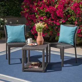 Outdoor 3 Piece Wicker Chat Set, Grey - NH615403 outdoor furniture, garden bench