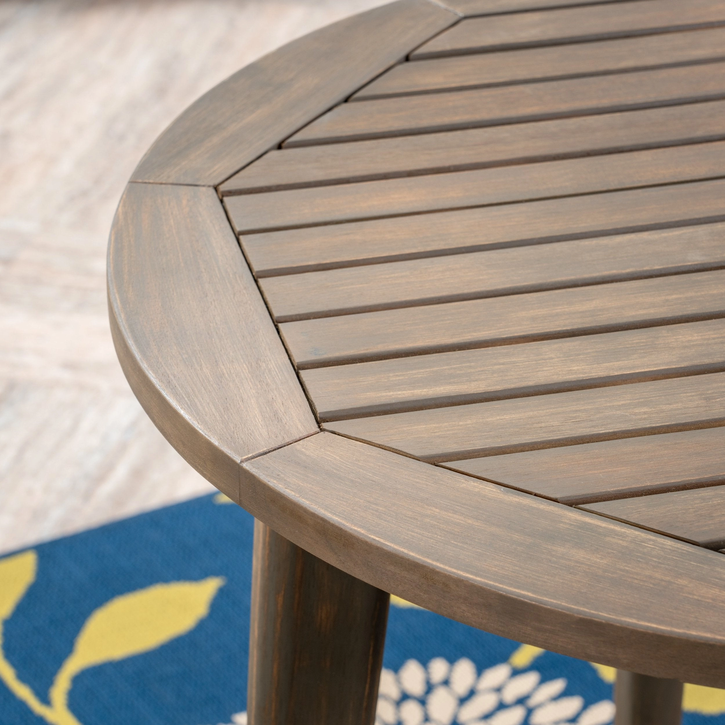 Outdoor 3 Piece Wood  and Wicker Bistro Set - NH672503