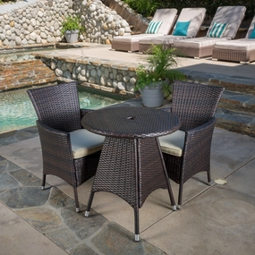Outdoor 3pc Multibrown Wicker Bistro Set - NH058592 outdoor lounge chair, patio sofa