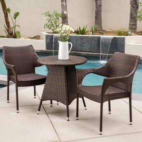 Outdoor 3pc Multibrown Wicker Bistro Set - NH518592 outdoor lounge chair, patio sofa