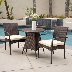Outdoor 3pc Multibrown Wicker Bistro Set - NH558592 outdoor lounge chair, patio sofa