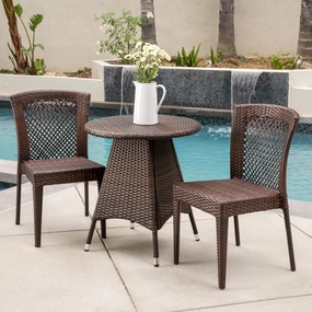 Outdoor 3pc Multibrown Wicker Bistro Set - NH618592 outdoor lounge chair, patio sofa