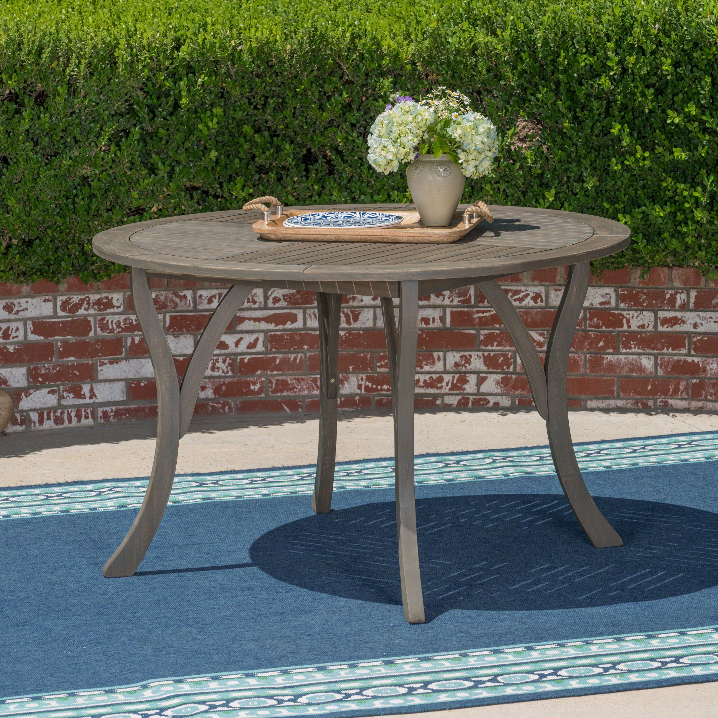 Outdoor 47-inch Round Acacia Wood Dining Table - NH868403 outdoor lounge chair, patio sofa
