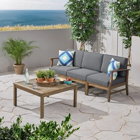 Outdoor 4 Piece Acacia Wood Sofa and Coffee Table Set - NH813803 outdoor furniture, garden bench