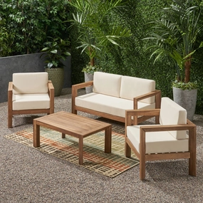 Outdoor 4 Seater Acacia Wood Chat Set - NH437903 outdoor furniture, garden bench