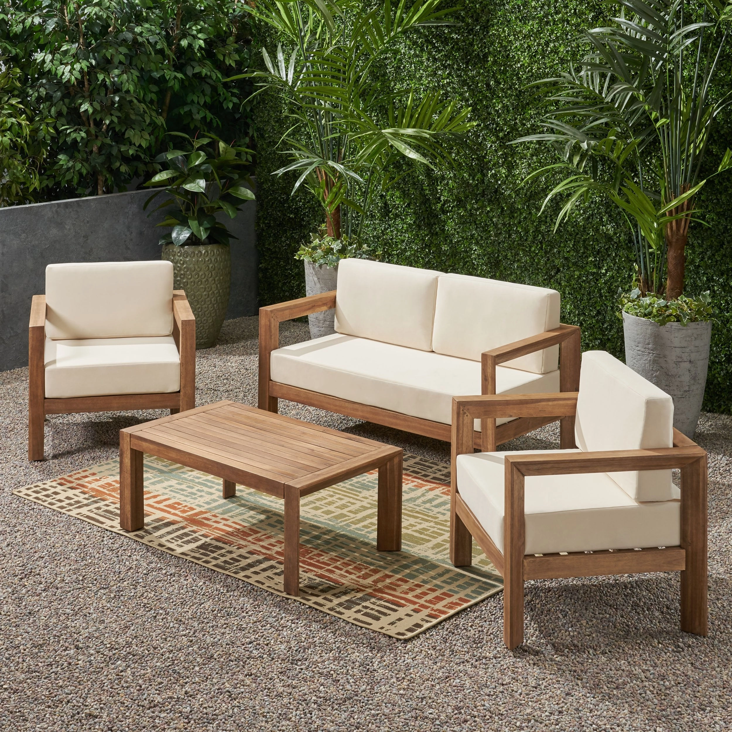 Outdoor 4 Seater Acacia Wood Chat Set - NH437903 outdoor furniture, garden bench