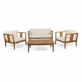 Outdoor 4 Seater Acacia Wood Chat Set - NH990313 outdoor furniture, garden bench