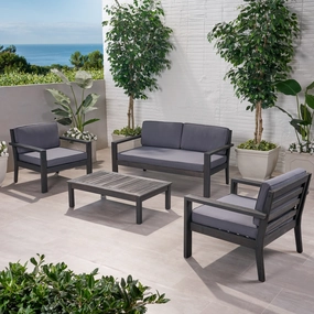 Outdoor 4 Seater Acacia Wood Chat Set with Cushions - NH312013 outdoor furniture, garden bench
