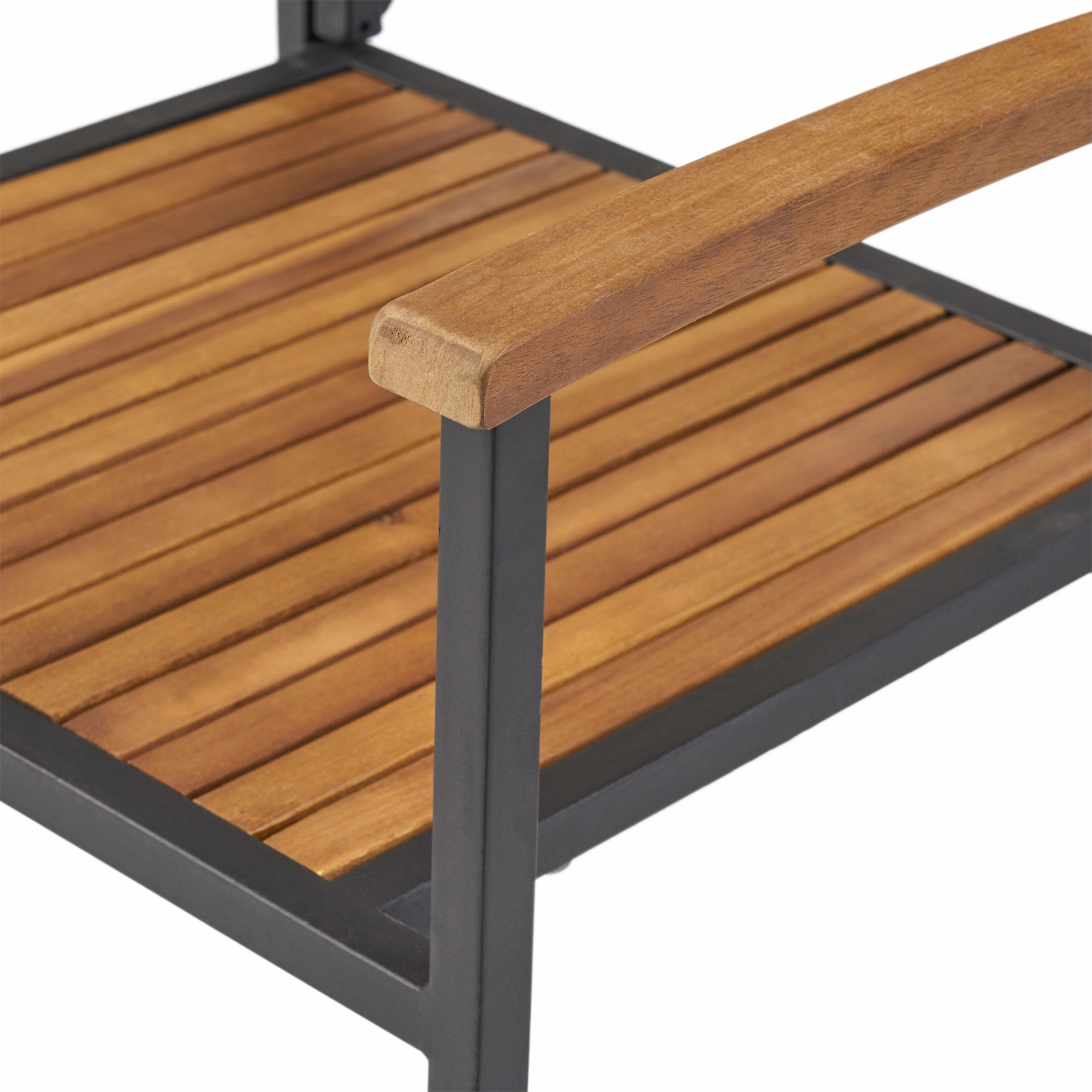 Outdoor 4 Seater Acacia Wood Circular Dining Set - NH717903