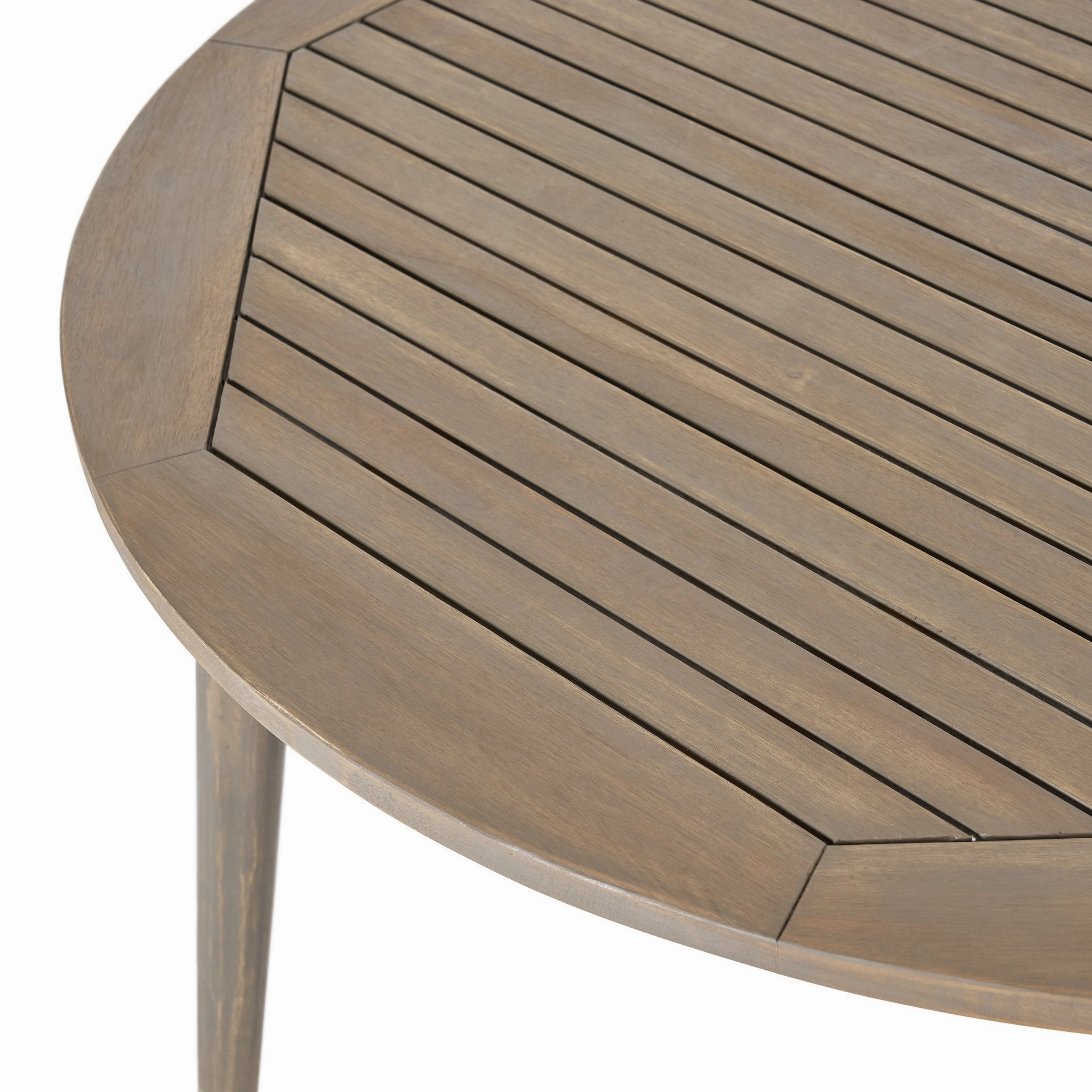 Outdoor 4 Seater Acacia Wood Circular Dining Set - NH717903