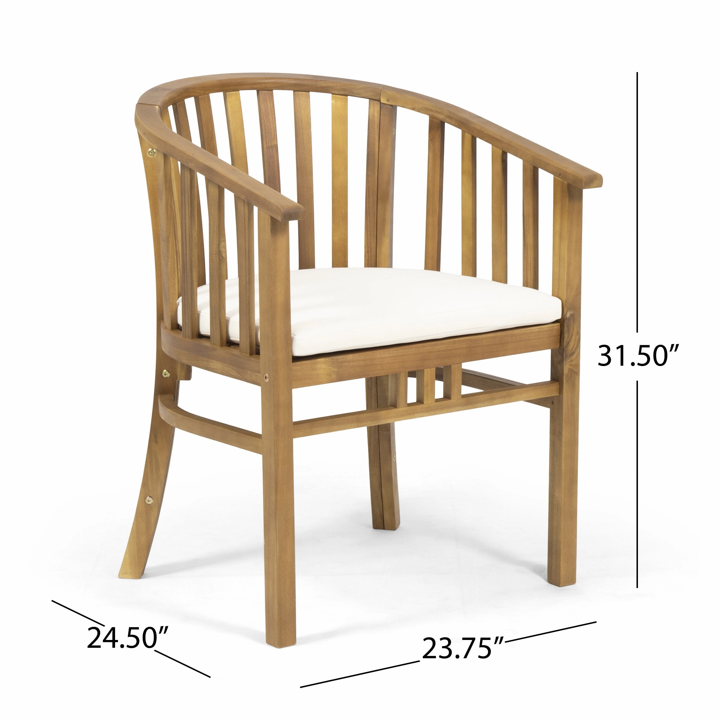 Outdoor 4 Seater Acacia Wood Circular Dining Set - NH927903