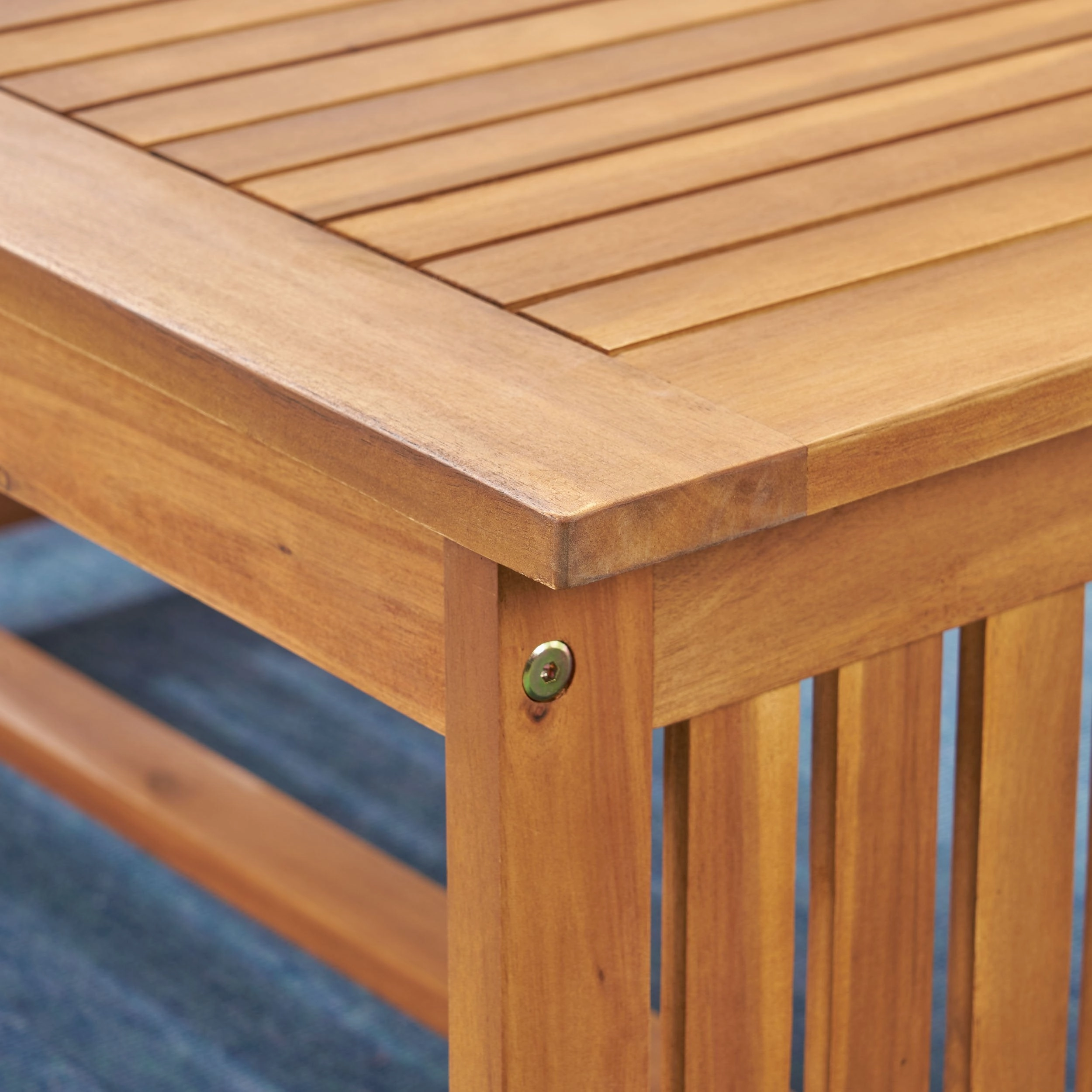 Outdoor 4-Seater Acacia Wood Club Chairs with Coffee Table - NH180603