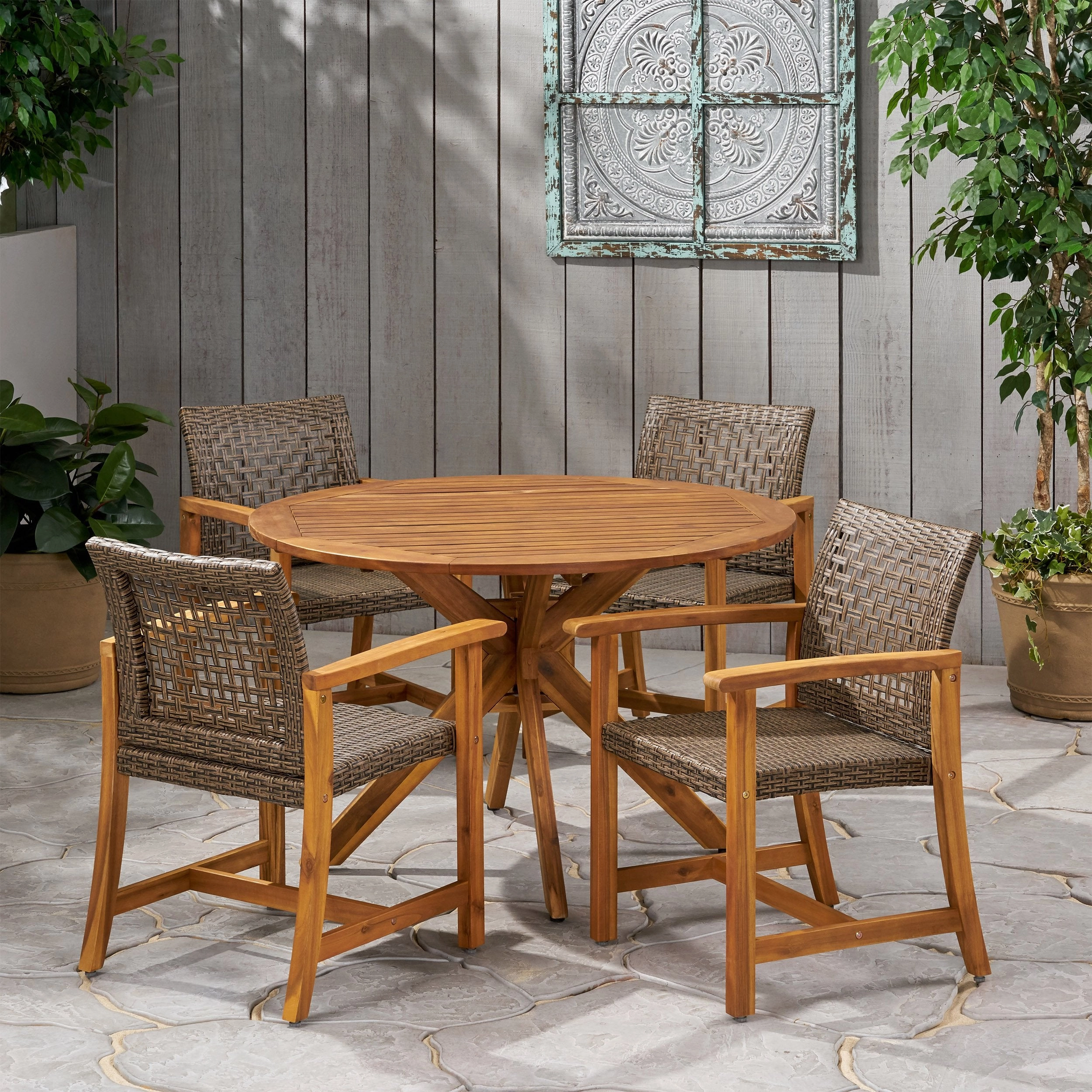 Outdoor 4 Seater Acacia Wood Dining Set - NH733013 outdoor lounge chair, patio sofa