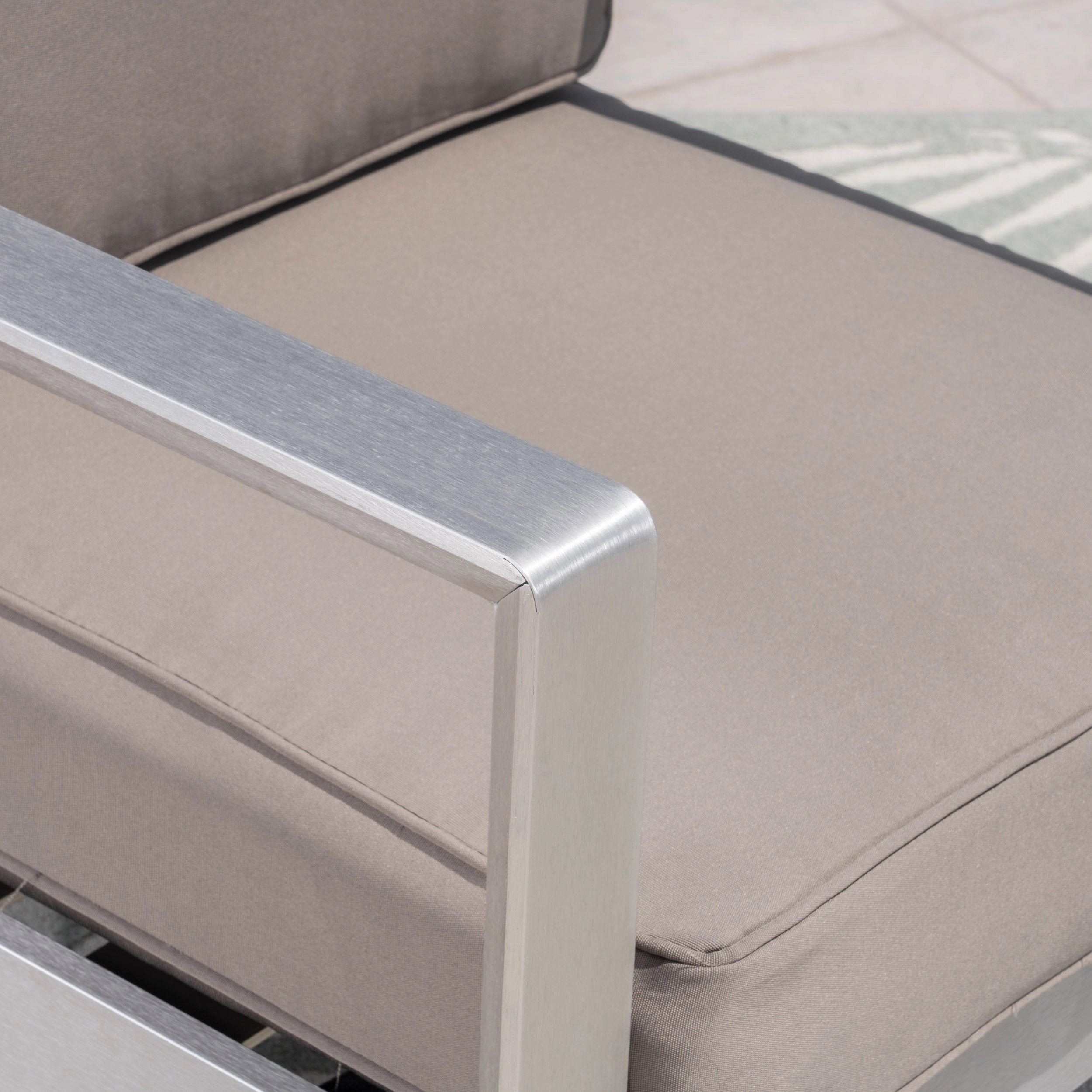 Outdoor 4-Seater Aluminum Chat Set with Fire Pit and Tank Holder - NH174603