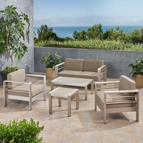 Outdoor 4 Seater Aluminum Chat Set with Side Table - NH165903 outdoor furniture, garden bench