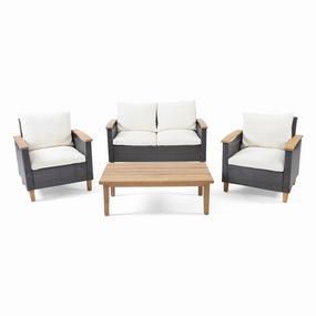 Outdoor 4 Seater Chat Set with Coffee Table - NH016213 outdoor furniture, garden bench