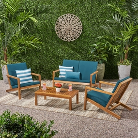Outdoor 4 Seater Chat Set with Cushions - NH182903 outdoor furniture, garden bench