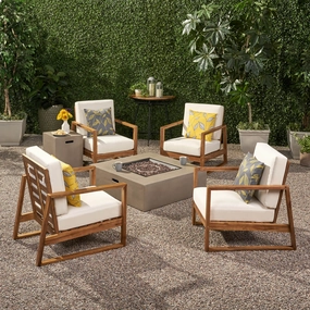 Outdoor 4 Seater Chat Set with Fire Pit - NH273013 outdoor furniture, garden bench