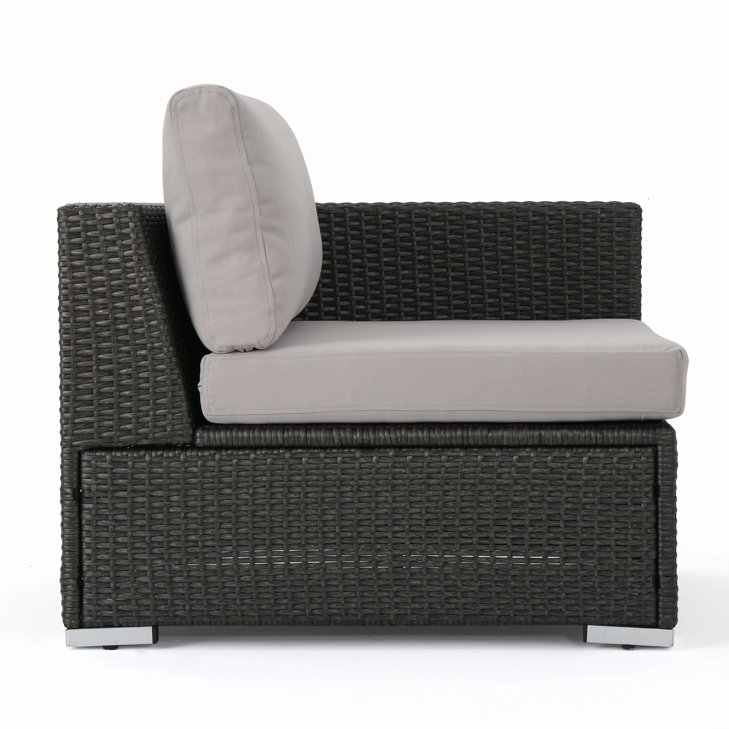 Outdoor 4 Seater Wicker Chat Set with Ottomans - NH369903
