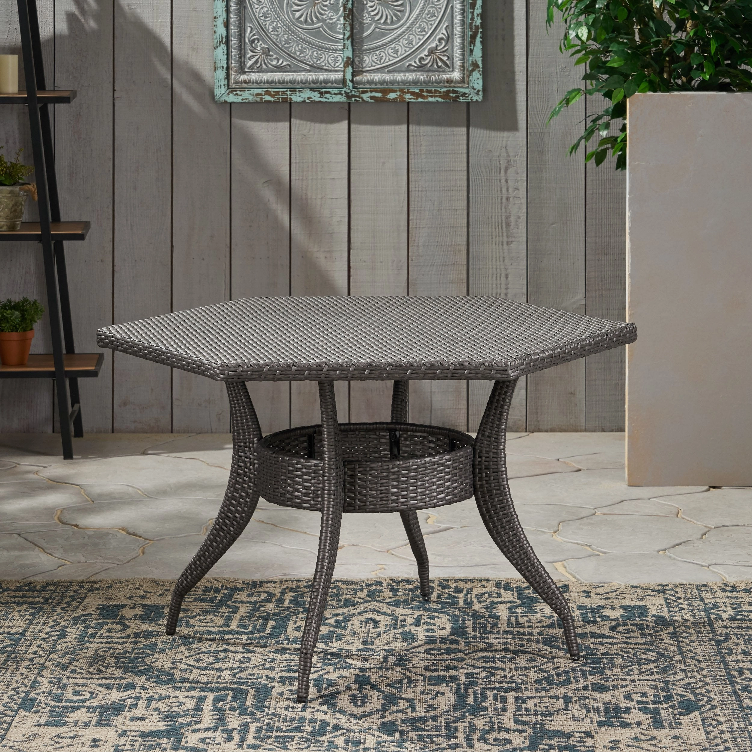 Outdoor 53 Inch Wicker Hexagon Dining Table - NH831403