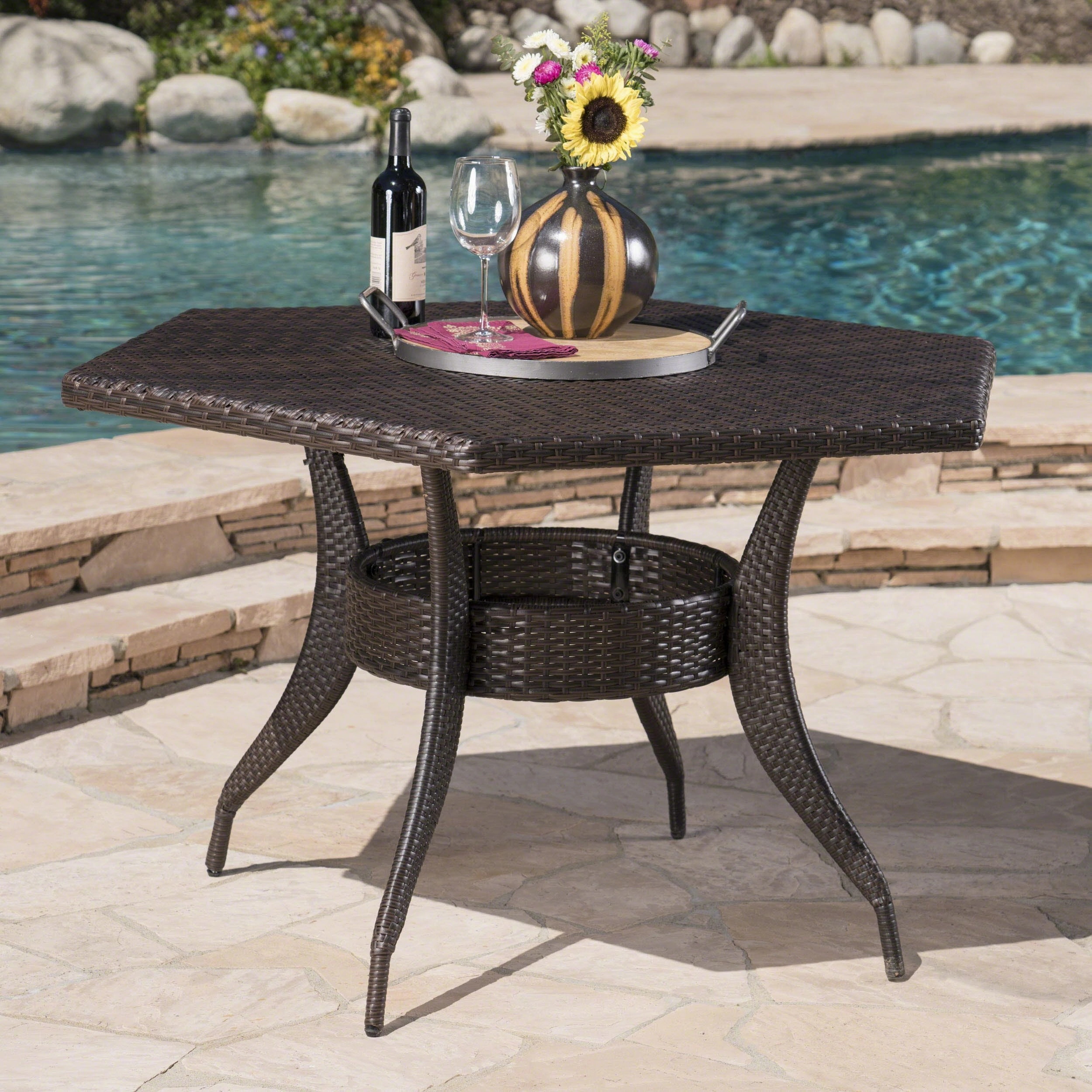 Outdoor 53 Inch Wicker Hexagon Dining Table - NH831403 outdoor lounge chair, patio sofa