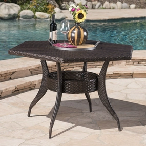 Outdoor 53 Inch Wicker Hexagon Dining Table - NH831403 outdoor lounge chair, patio sofa