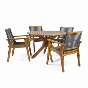 Outdoor 5 Piece Acacia Wood Dining - NH296313 outdoor lounge chair, patio sofa