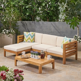 Outdoor 5 Piece Acacia Wood Sofa Set - NH552803 outdoor furniture, garden bench