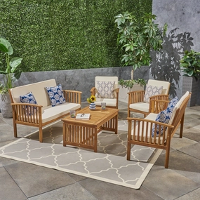 Outdoor 5-Piece Acacia Wood Sofa Set - NH970603 outdoor furniture, garden bench