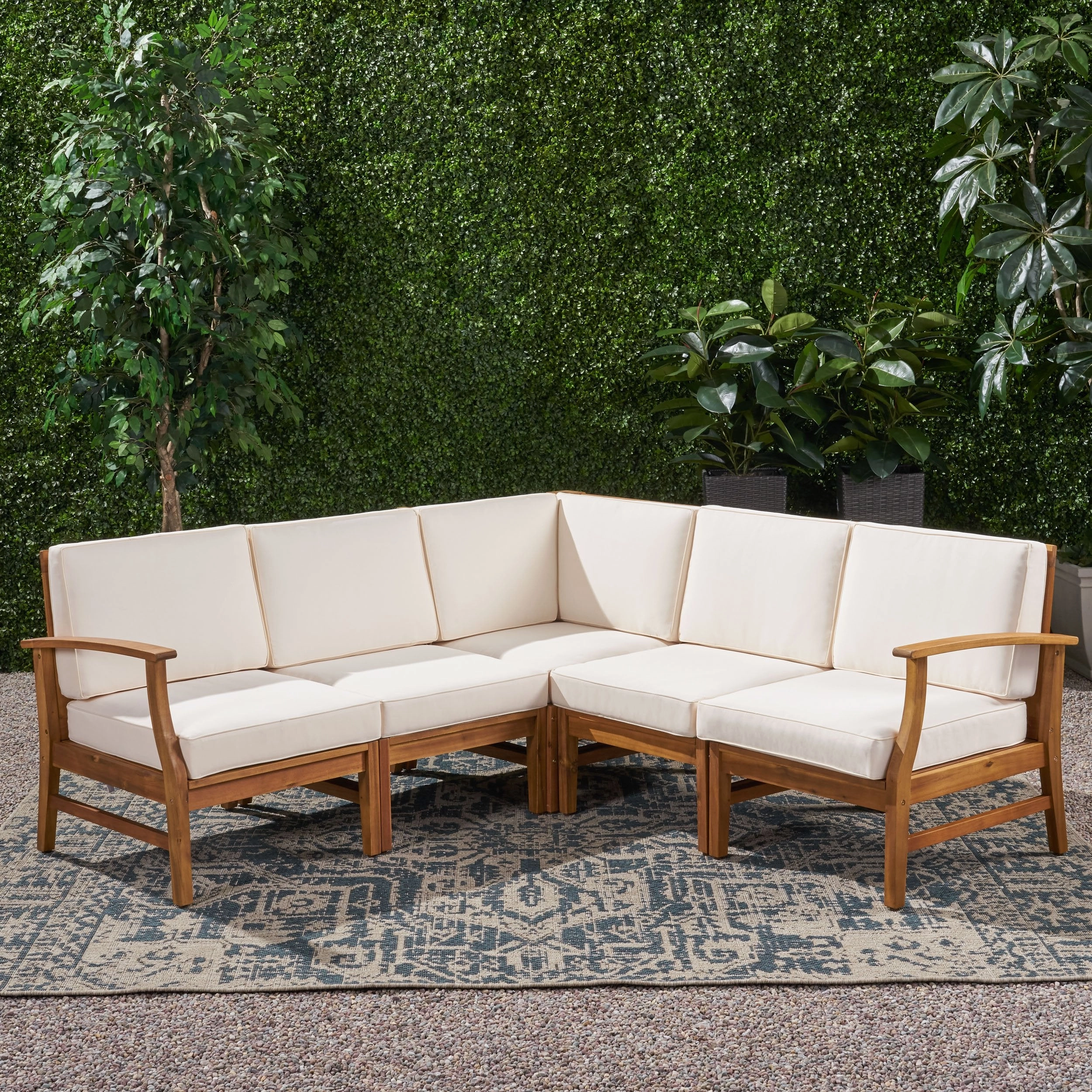 Outdoor 5 Piece Chat Set with Water Resistant Cushions - NH539003