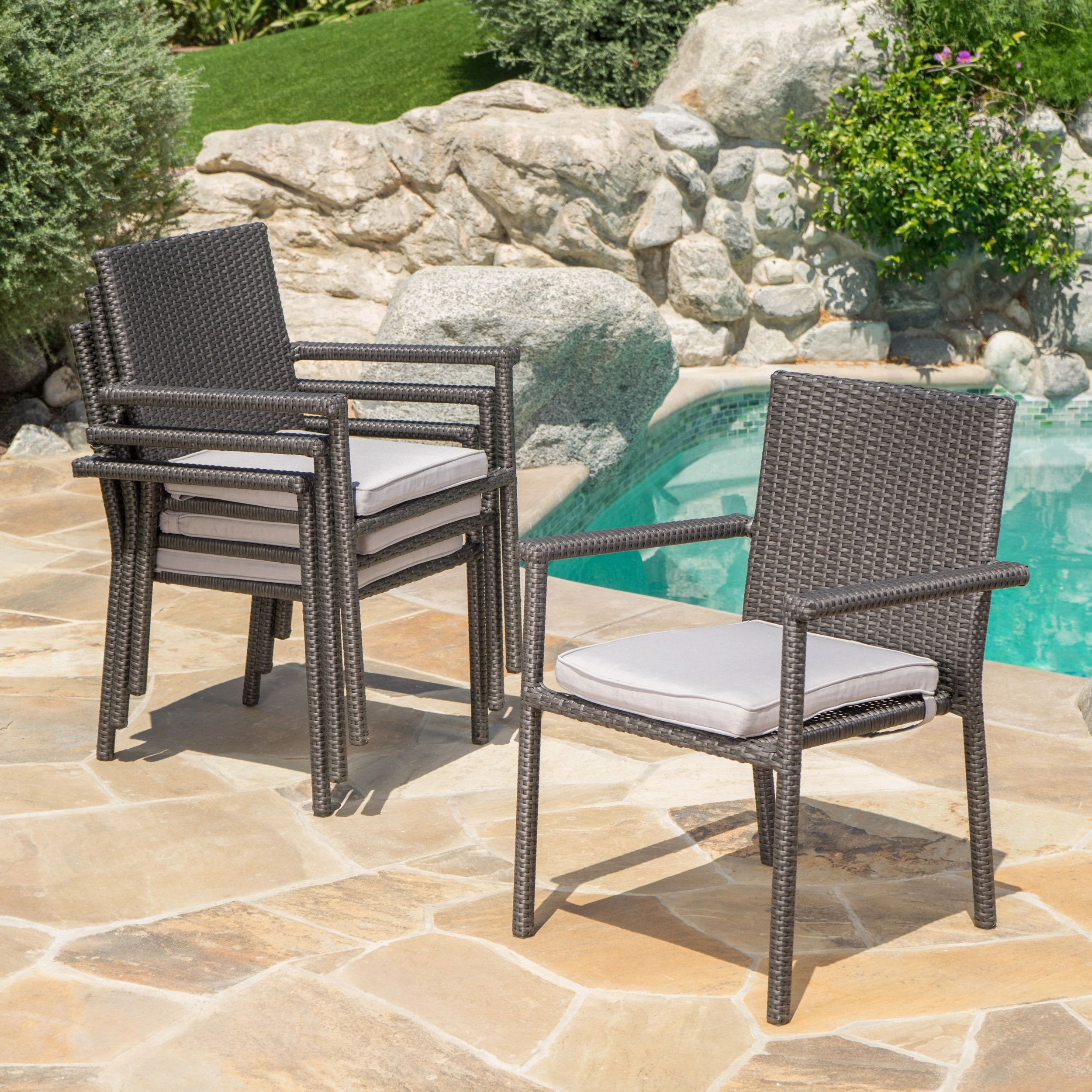 Outdoor 5 Piece Dining Set with Water Resistant Cushions - NH728003