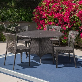 Outdoor 5 Piece Grey Wicker Dining Set - NH805403 outdoor lounge chair, patio sofa