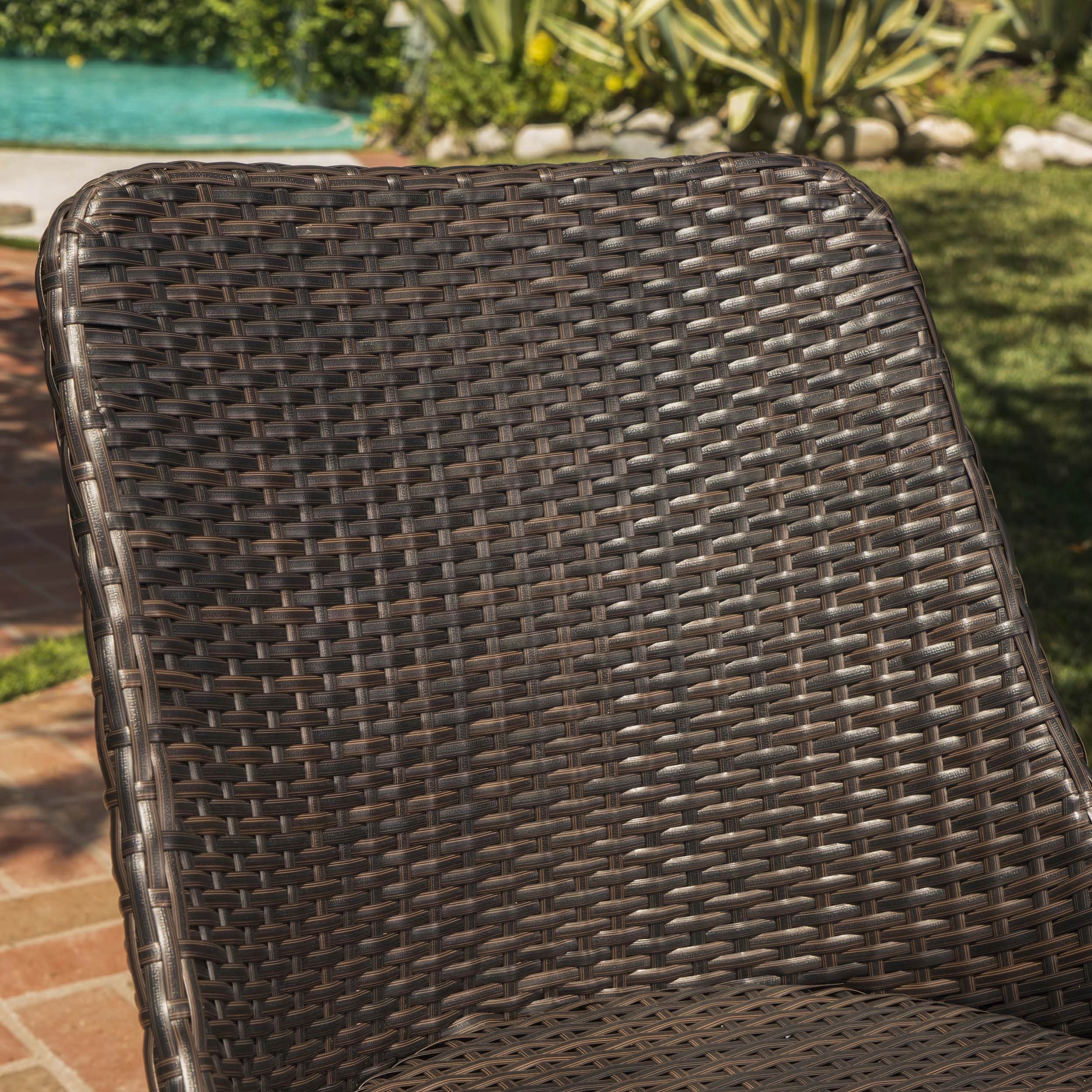 Outdoor 5 Piece Multi-brown Wicker Dining Set with Table and Chairs - NH110203