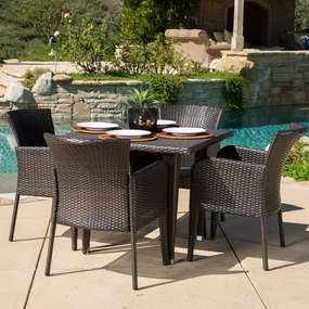 Outdoor 5-piece Wicker Dining Set - NH059592 outdoor lounge chair, patio sofa