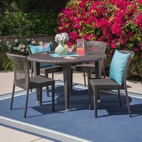 Outdoor 5 Piece Wicker Dining Set, Grey - NH415403 outdoor lounge chair, patio sofa