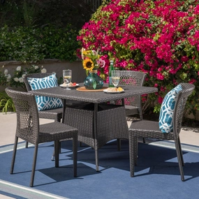 Outdoor 5 Piece Wicker Dining Set, Grey - NH705403 outdoor lounge chair, patio sofa