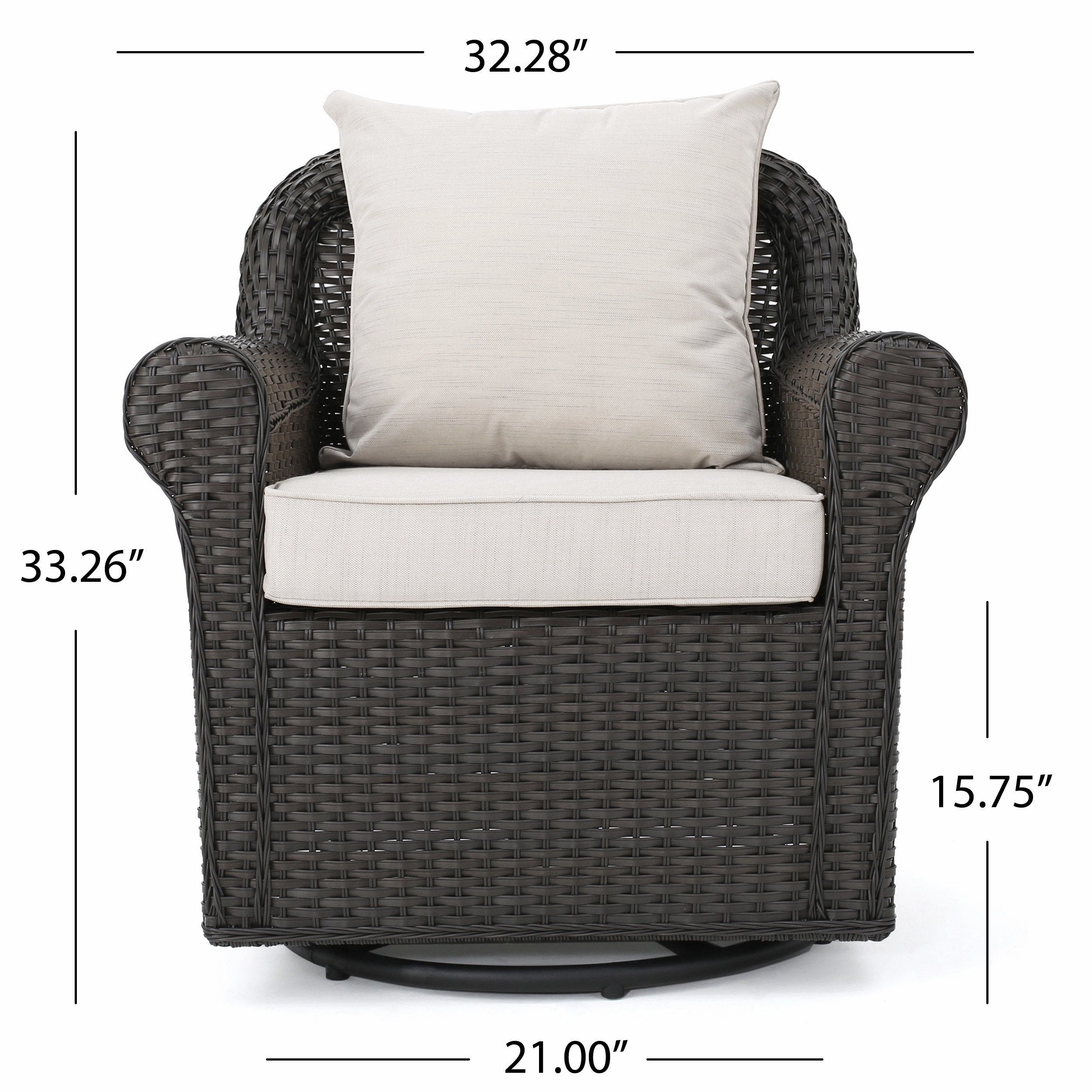 Outdoor 5 Piece Wicker Rocker and Gas Firepit Set - NH842003