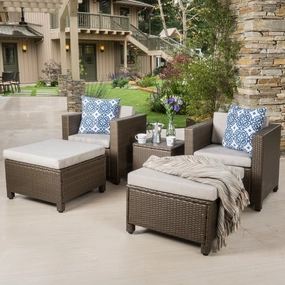 Outdoor 5pc Chat Set w/ Cushions - NH209992 outdoor furniture, garden bench