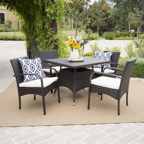 Outdoor 5pc Multibrown PE Wicker Square Dining Set - NH858592 outdoor lounge chair, patio sofa