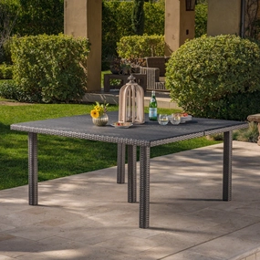 Outdoor 64 Inch Wicker Square Dining Table - NH898303 outdoor lounge chair, patio sofa