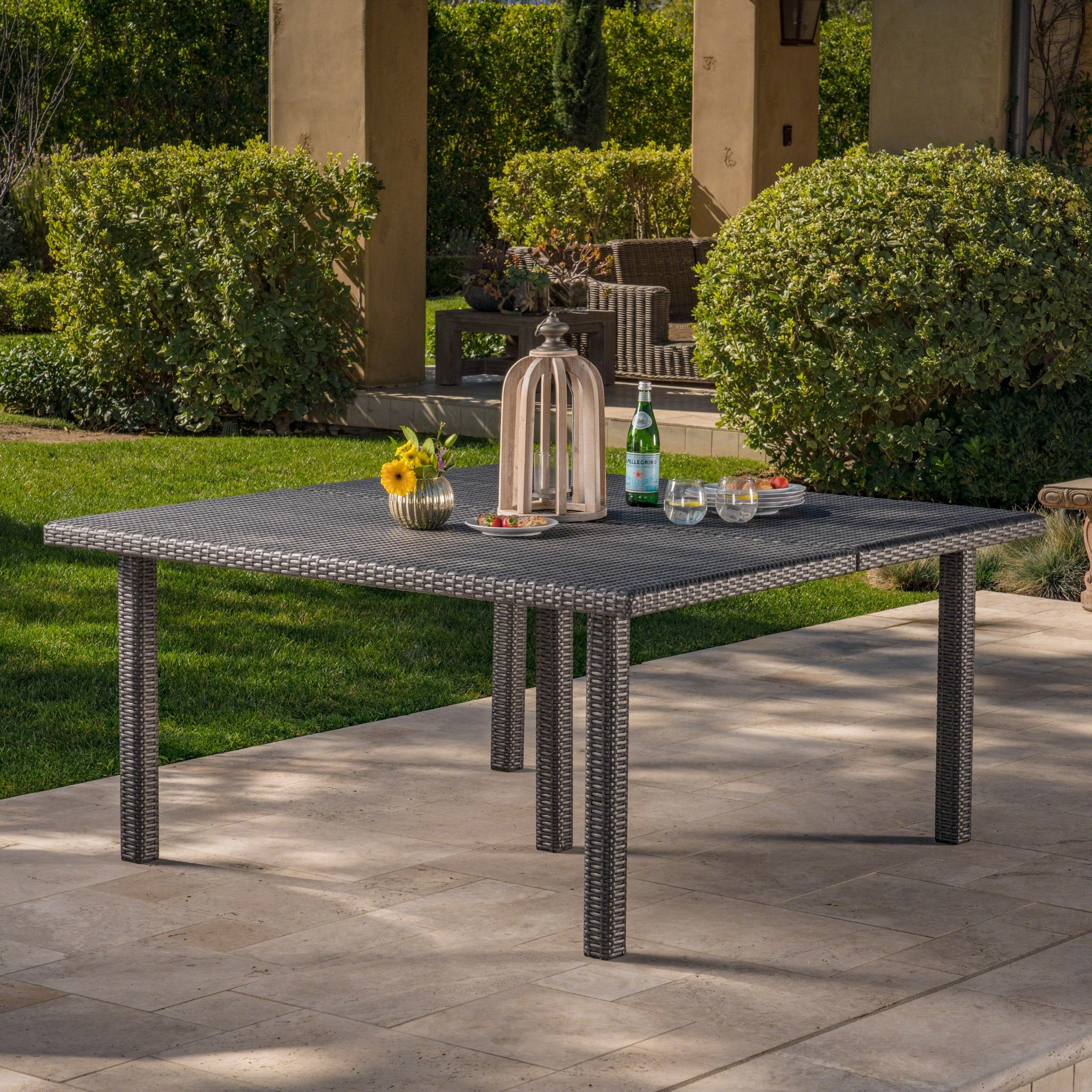 Outdoor 64 Inch Wicker Square Dining Table - NH898303 outdoor lounge chair, patio sofa