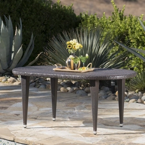 Outdoor 69 Inch Wicker Oval Dining Table - NH336203 outdoor lounge chair, patio sofa