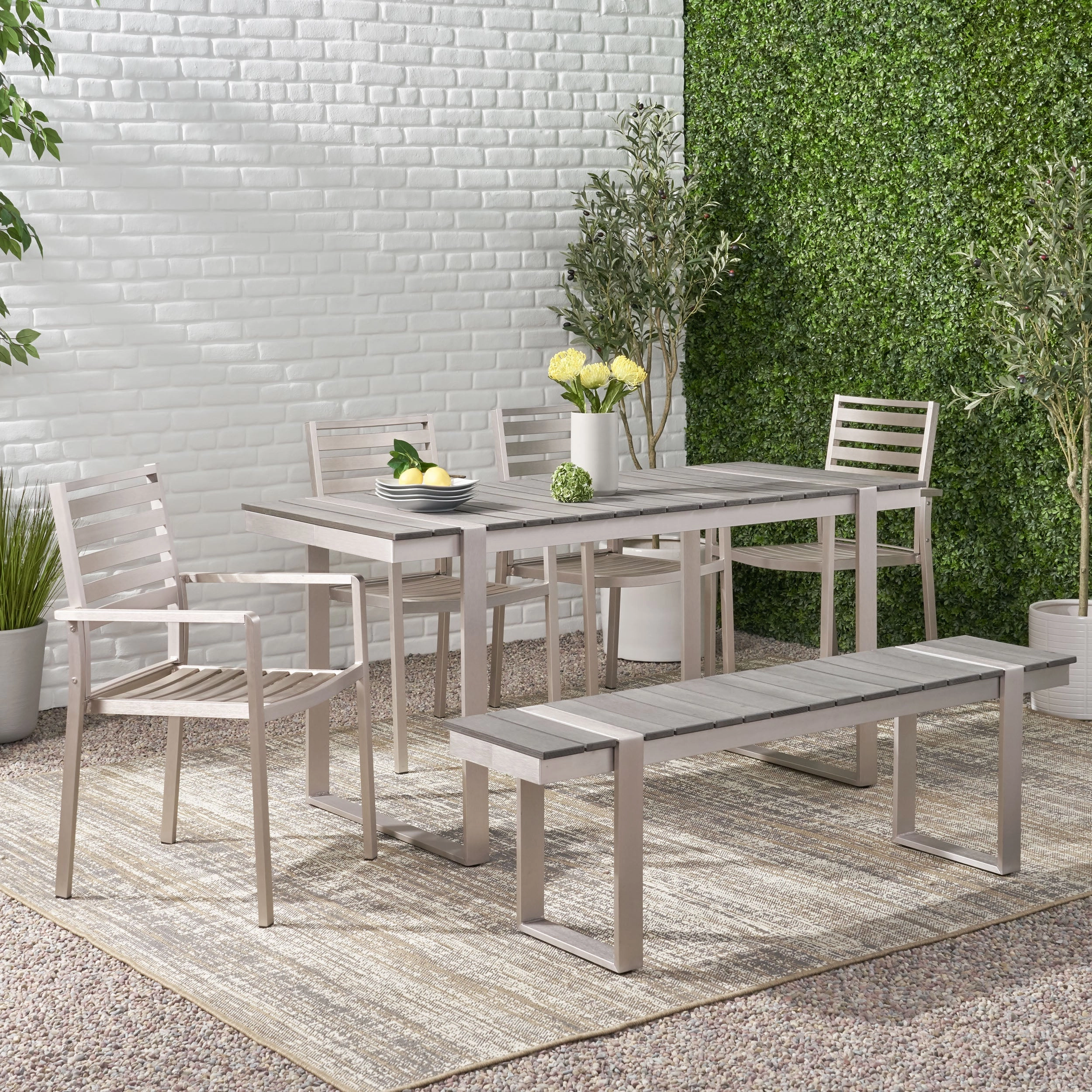 Outdoor 6 Piece Aluminum Dining Set - NH137313