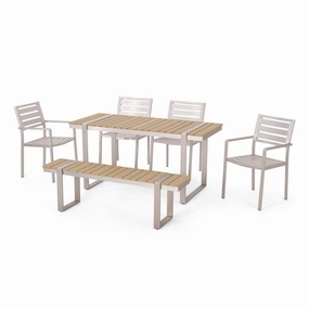 Outdoor 6 Piece Aluminum Dining Set - NH137313 outdoor lounge chair, patio sofa