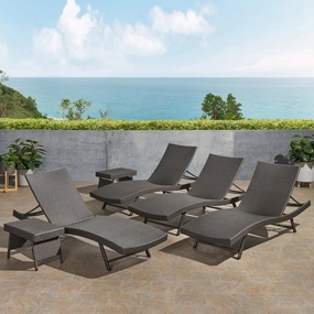 Outdoor 6 Piece Wicker Chaise Lounge Set - NH806403 outdoor furniture, garden bench