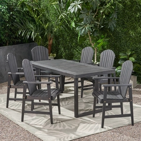 Outdoor 6 Seater Acacia Wood Adirondack Dining Set - NH355903 outdoor lounge chair, patio sofa