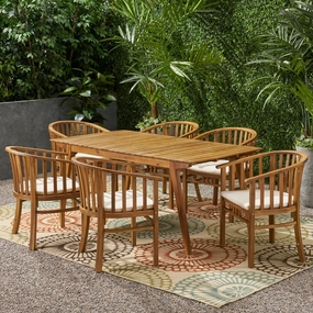 Outdoor 6 Seater Acacia Wood Dining Set - NH337903 outdoor lounge chair, patio sofa