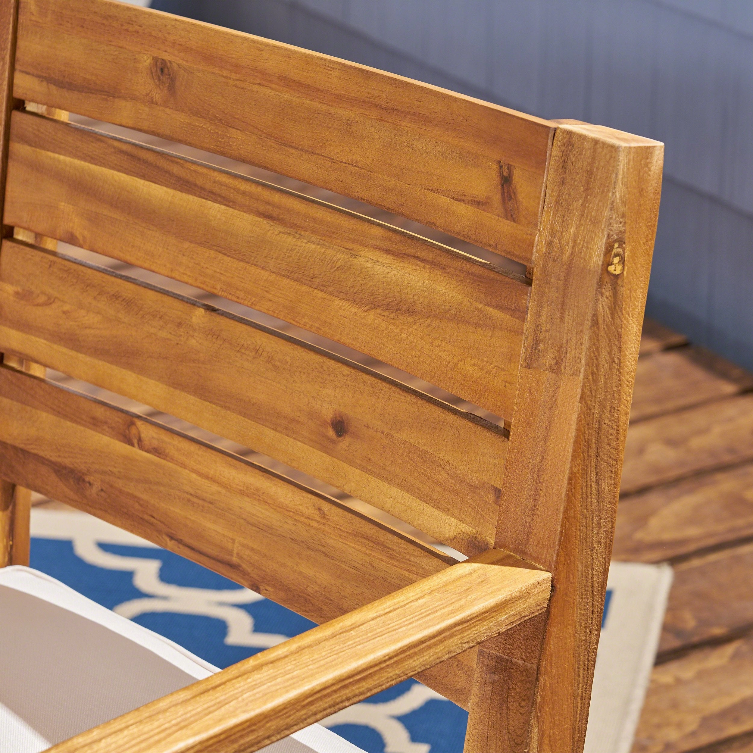 Outdoor 6-Seater Acacia Wood Expandable Dining Set - NH705603