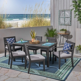 Outdoor 6-Seater Acacia Wood Expandable Dining Set - NH705603 outdoor lounge chair, patio sofa